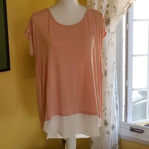 NWT New York and Company Cap Sleeved Top Size L